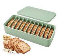 Generisch Boîte de congélation à 11 compartiments en silicone | Boîte de conservation à pain pour plan de travail, coin garde-manger, maison, aliments, sandwich, toast, pâte, bagel, pain