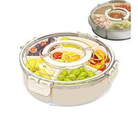 Generisch Boîte de conservation à 6 compartiments avec couvercle et poignée, boîte de rangement portable pour collations, fête, sandwich, fromage, fruits secs