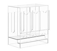 Generisch Boîte de rangement à 3 compartiments en acrylique pour cartes à collectionner, rangement en acrylique transparent pour cartes à jouer, bureau, commerce, maison, chambre à coucher