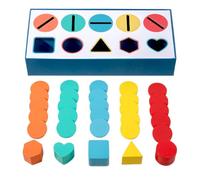 Generisch Boîte de rangement en forme de couleur en bois - Blocs d'apprentissage géométrique, jouets à moteur fin, kit éducatif de reconnaissance des couleurs, développement des compétences cognitives