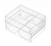 Generisch Boîte de rangement pour jetons de poker 8,5 x 6,6 x 4,4 cm, en acrylique, avec 2 compartiments, peut contenir jusqu'à 40 jetons de poker, convient aux débutants et aux joueurs expérimentés