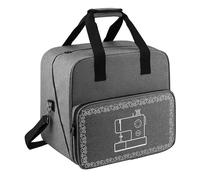 Generisch Boîte de rangement pour machine à coudre - Sac de protection compatible - Housse anti-poussière durable pour machines standard - Transporteur de voyage léger pour équipement Brother, gris