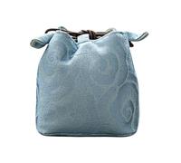 Generisch Boîte de rangement pour sachets de thé - Sac en tissu élégant avec cordon de serrage - Housse portable pour sachets de thé et tasses - Pour la maison, le bureau, le camping, la randonnée