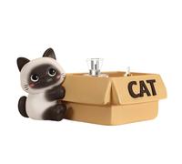 Generisch Bol à clés en résine avec statue de chat pour l'entrée et plateau à bijoux avec grande ouverture pour chat, décoration de bureau originale et porte-clés