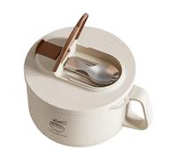 Generisch Bol à pâtes de 1650 ml avec couverts pliables et protection | Saladier, récipient à soupe pour la maison, le bureau, l'école, l'appartement, les pique-niques, les voyages