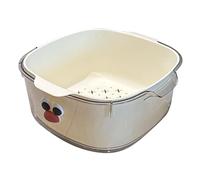 Generisch Bol avec passoire, passoire avec bol - Panier à linge 2 en 1 - Multifonctionnel - Cuve d'évacuation alimentaire à double couche pour le nettoyage de la salade de pâtes, baies