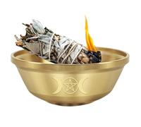 Generisch Bol de sacrifice pour , triple lune - En métal - 9 cm | Bol de méditation pour victimes - Pour autel, méditation, yoga, conscience, fumer, hommes et femmes