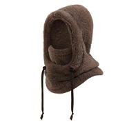 Generisch Bonnet à capuche avec foulard intégré - Cache-cou en peluche - Protection complète contre le froid - Masque facial chaud pour l'hiver - Pour homme et femme - Pour ski, snowboard, randonnée
