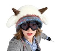 Generisch Bonnet animal avec cache-oreilles doux et extensible, crème