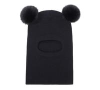 Generisch Bonnet de camp Chapeau Écharpe Ensemble Toddler Bonnet Chapeaux Fille Garçon avec Cou Bonnet Chauffant pour Enfants Tricot Chaud par Temps Froid Bonnet Bébé, Noir , taille unique