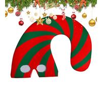 Generisch Bonnet de Noël, chapeau de Noël rayé avec cache-visage et bâtonnets de sucre d'orge, pour Noël, vacances, hiver, fête