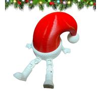 Generisch Bonnet de Noël mobile | Accessoires de fête mignons imprimés en 3D avec jambes mobiles | Décoration de table de Noël | Pour fête classe chambre salon appartement vacances anniversaire