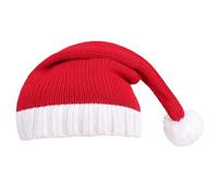 Generisch Bonnet de Père Noël tricoté - Bonnet rouge tricoté avec pompon - Doux et chaud - Pour les vacances, les fêtes, les familles, les fêtes d'hiver - Costume d'intérieur et d'extérieur