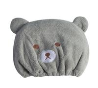 Generisch Bonnet de séchage des cheveux bouclés | Chapeau de douche élastique | Serviettes pour cheveux | Serviettes de séchage | Serviette douce d'ours de dessin animé pour cheveux | Turban réglable