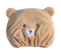 Generisch Bonnet de séchage des cheveux bouclés | Chapeau de douche élastique | Serviettes pour cheveux | Serviettes de séchage | Serviette douce d'ours de dessin animé pour cheveux | Turban réglable