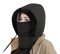 Generisch Bonnet de ski d'hiver en polaire pour homme et femme - Bonnet thermique - Bonnet - Écharpe pour temps froid, Noir , taille unique