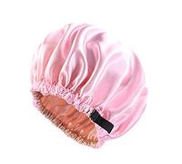 Generisch Bonnet de sommeil réversible pour femme - Avec volants musulmans - Avec doublure en satin - Style camouflage, Rose, taille unique