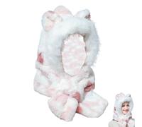 Generisch Bonnet d'hiver avec capuche, écharpe chaude à capuche | Bonnet à capuche mignon et chaud pour femme | Écharpe à capuche doublée en peluche et cache-cou avec rabats pour les déplacements