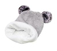 Generisch Bonnet d'hiver Chapeau Écharpe Ensemble Toddler Bonnet Chapeaux Fille Garçon avec Cou Bonnet Chauffant pour Enfants Tricot Chaud par Temps Froid Élégant Bonnet Femme, gris, taille unique