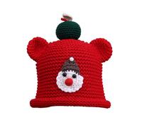 Generisch Bonnet d'hiver décontracté de style de Noël - Adorable bonnet en laine tricotée - Convient pour les occasions de fête (rouge, taille unique)