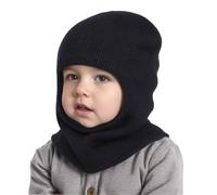 Generisch Bonnet d'hiver pour bébé - Ensemble écharpe - Bonnet pour fille et garçon - Bonnet chaud pour enfants - Bonnet en fourrure pour homme, Noir , taille unique