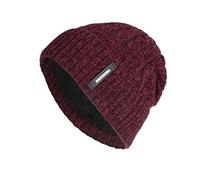 Generisch Bonnet d'hiver unisexe en tricot Bonnet de sécurité Bonnet chaud d'extérieur en tricot pour homme, Bordeaux, taille unique