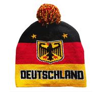 Generisch Bonnet d'hiver unisexe pour adulte - Noir, rouge, jaune - Motif aigle fédéral et couleurs du pays - Stade football - Hiver, Noir, rouge, jaune., taille unique