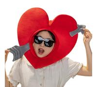 Generisch Bonnet en forme de cœur 3D en forme de dessin animé | Chapeaux en peluche en forme de cœur pour unisexe plein de plaisir et de romance, il est parfait pour les festivals et les occasions