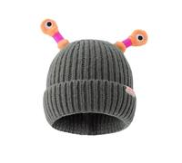 Generisch Bonnet en tricot lumineux pour parent-enfant, drôle fait à la main avec un grand, peut être étiré Chapeau amusant, gris, taille unique
