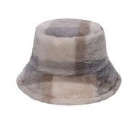 Generisch Bonnet Femme Homme Hiver Seau Épais Chapeau Chaud Léopard Imprimé Chapeau Seau Bassin Chapeau pour Femmes Hommes, gris, taille unique