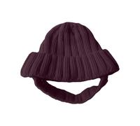Generisch Bonnet tricoté 2026 avec oreilles - Adorable bonnet d'hiver pour petits chiens, chaud et douillet, parfait pour les photos par temps froid (violet, taille unique)