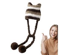 Generisch Bonnet tricoté à rayures pour l'hiver, bonnet tricoté à rayures colorées | Bonnet d'hiver chaud - Pour filles, adultes, voyages, camping, excursion, réunion, rendez-vous, bleu, L