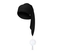 Generisch Bonnet unisexe à pointe écossais, bonnet de nuit, accessoire de bonnet de nuit avec pompon, fête à thème, costume de fête, carnaval, Noël, bonnet de nuit., 1 - Noir., taille unique