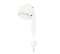 Generisch Bonnet unisexe à pointe, plaid, chemise de nuit, accessoire de bonnet de nuit avec pompon, fête à thème, costume de fête, carnaval, Noël., 1-blanc, taille unique