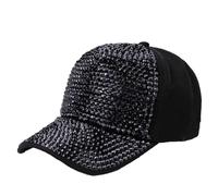Generisch Bonnets Hommes Hiver Femme Mode Strass Été Baseball Casquette Tendance Chapeau de Soleil pour les activités de plein air Casquette avec, Noir , taille unique