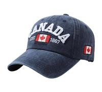 Generisch Bonnets Tricot Enfants Canada Casquette de Baseball, Journée du Canada, Drapeau Feuille d'érable Brodé, Casquette Réglable Casquette Papa Look Partenaire, Marine, taille unique