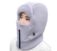 Generisch Bonnets tubulaires pour femme, avec capuche et écharpe comme cache-cou, avec écharpe intégrée et faciale ainsi que visière - Pour , froid, ski, neige, moto sport