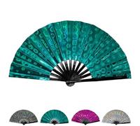 Generisch Boots on the Ground Hand Fan Boots on the Ground Fan Fan For Boots on The Ground Hand Fan Foldable Craft Holding Laser Colors Hand Fan for Line Dancing (B)