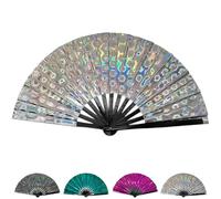 Generisch Boots on the Ground Hand Fan Boots on the Ground Fan Fan For Boots on The Ground Hand Fan Foldable Craft Holding Laser Colors Hand Fan for Line Dancing (D)