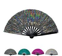 Generisch Boots on the Ground Hand Fan Boots on the Ground Fan Fan For Boots on The Ground Hand Fan Foldable Craft Holding Laser Colors Hand Fan for Line Dancing (A)