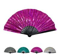 Generisch Boots on the Ground Hand Fan Boots on the Ground Fan Fan For Boots on The Ground Hand Fan Foldable Craft Holding Laser Colors Hand Fan for Line Dancing (C)