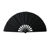 Generisch Boots On The Ground - Lot d'éventails à main pliables - Grands ventilateurs de table - Accessoires de danse pratiques pour les événements en plein air - Danseurs enthousiastes (noir, 34 cm)