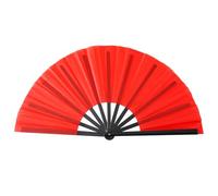 Generisch Boots On The Ground - Lot d'éventails à main pliables - Grands ventilateurs de table - Accessoires de danse pratiques pour les événements en plein air - Danseurs enthousiastes (rouge, 34 cm)