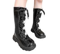Generisch Bottes à manches longues pour petits avec camélia, fermeture éclair latérale polyvalente, en coton, doublées en peluche