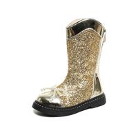 Generisch Bottes à paillettes pour fille - Bottes scintillantes - En cuir synthétique - Style princesse - Bottes d'hiver - Bottes d'hiver longues pour l'automne et les festivals, or, 28.5 EU