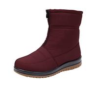 Generisch Bottes à plateforme pour femme des années 70 - Bottes de neige doublées chaudes - Imperméables - Bottes de randonnée - Légères et antidérapantes - Confortables - Pieds nus, rouge, 42 EU