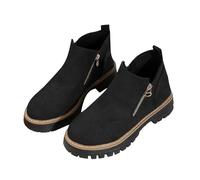 Generisch Bottes à talon bas pour femme - Élégantes - Bottines de cowboy - Pour fête, bateau - Confortables - Bottes originales - Antidérapantes - Rétro - Chaussures à enfiler pour l'automne - Bottes