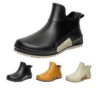 Generisch Bottes à tige courte unisexe en caoutchouc - Bottes de pluie mi-hautes - Bottes de pluie en caoutchouc - Bottes imperméables - Antidérapantes - Pour l'extérieur - Chaussures de jardin