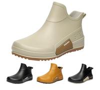 Generisch Bottes à tige courte unisexe en caoutchouc - Bottes de pluie mi-hautes - Bottes en caoutchouc - Bottes de pluie - Bottes imperméables - Antidérapant - Pour l'extérieur - Chaussures de jardin