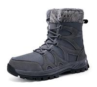 Generisch Bottes au-dessus du genou pour femme Shark Boots Paire d'hiver Bottes de neige épaisses Bottes chaudes à lacets pour hommes et femmes, gris, 42 EU